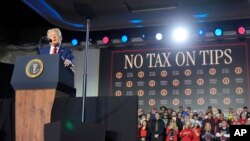 Президент США Дональд Трамп говорит об экономике во время мероприятия в Circa Resort and Casino в Лас-Вегасе, суббота, 25 января 2025 года. (AP Photo/Mark Schiefelbein)