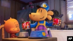 Cцена из мультфильма студии DreamWorks Animation «Догмен» (Universal Pictures/DreamWorks Animation через AP)