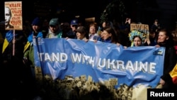 Митинг по случаю третьей годовщины вторжения России в Украину, Дублин, Ирландия, 23 февраля 2025 года