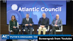 Дискуссия в «Атлантическом совете» после премьеры фильма «Конечная цель Путина: ставки за пределами Украины». Фото: Atlantic Council / YouTube 