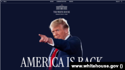 Скриншот главной страницы сайта Белого дома