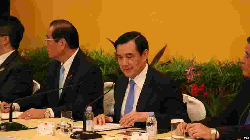 马习会后马英九召开记者会 （美国之音记者李逸华拍摄）